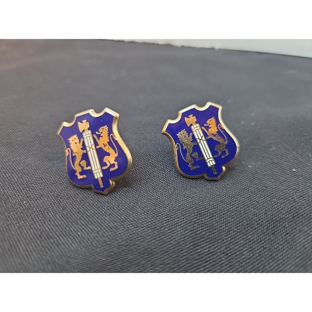 Vintage 108th Infantry  US Army Blue & Gold Cufflinks New York